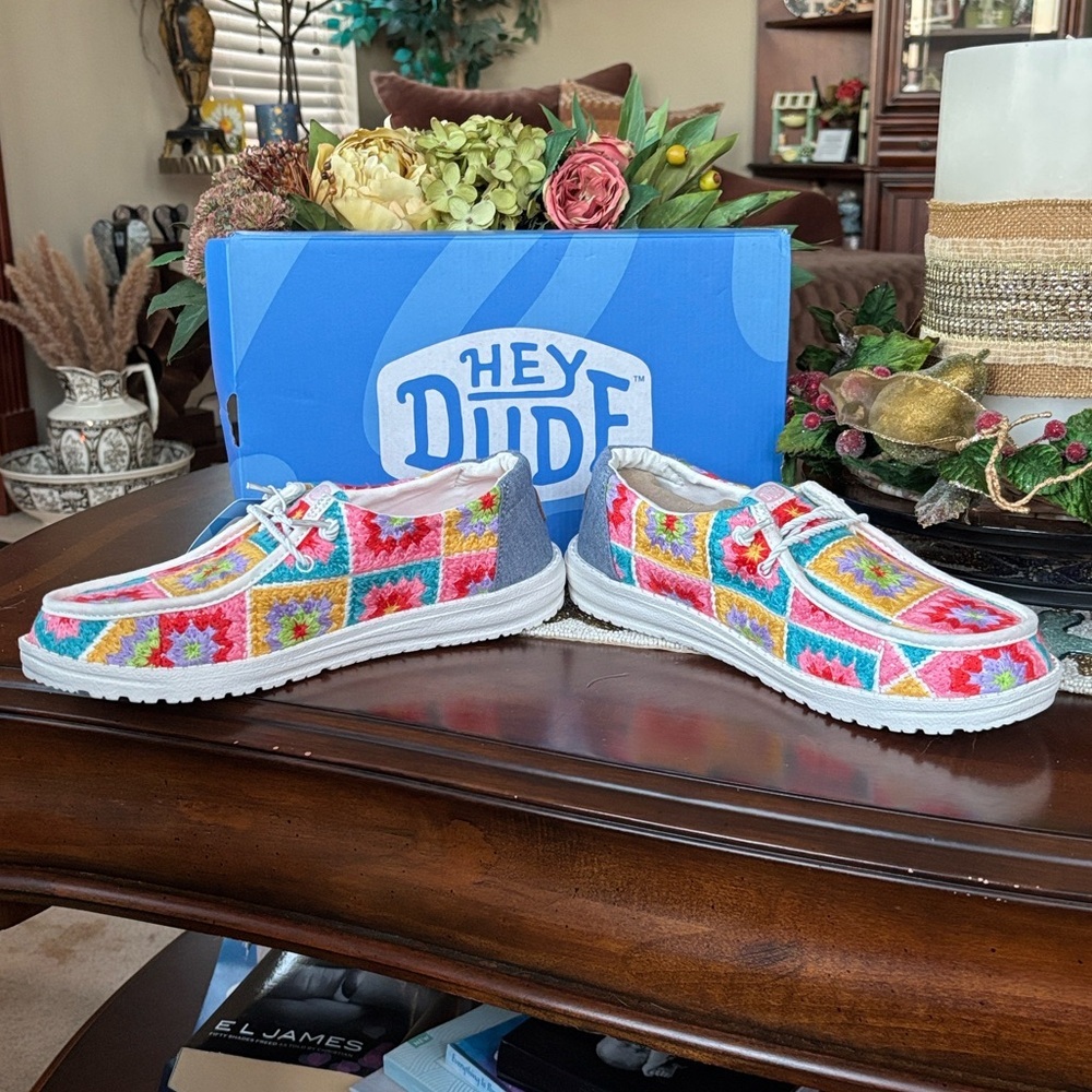 Hey Dude Women's Multi-Color Crochet Slip-On Shoes - Picture 9 of 12